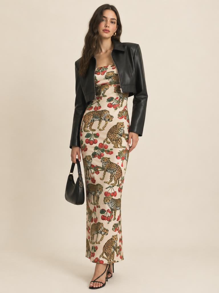 Leo Cherry Column Dress