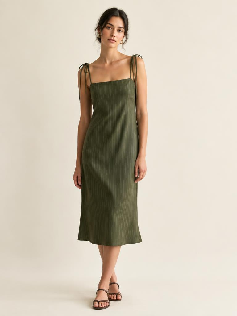 Pinstripe Slip Dress